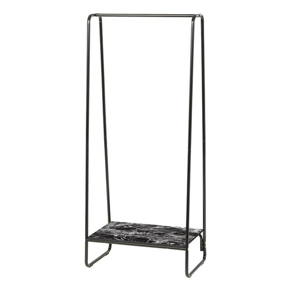 IRIS Clothes Rack for Hanging Clothes with 2 Shelves, Freestanding Clothing Rack, Easy to Assemble Garment Rack