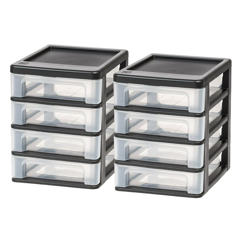 Small plastic desktop organizer with 4 drawers