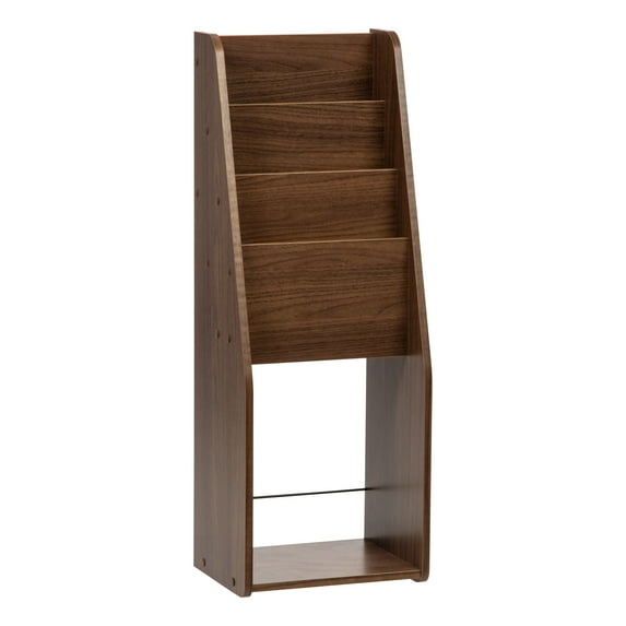 IRIS USA Contemporary Wood Magazine Rack, Brown