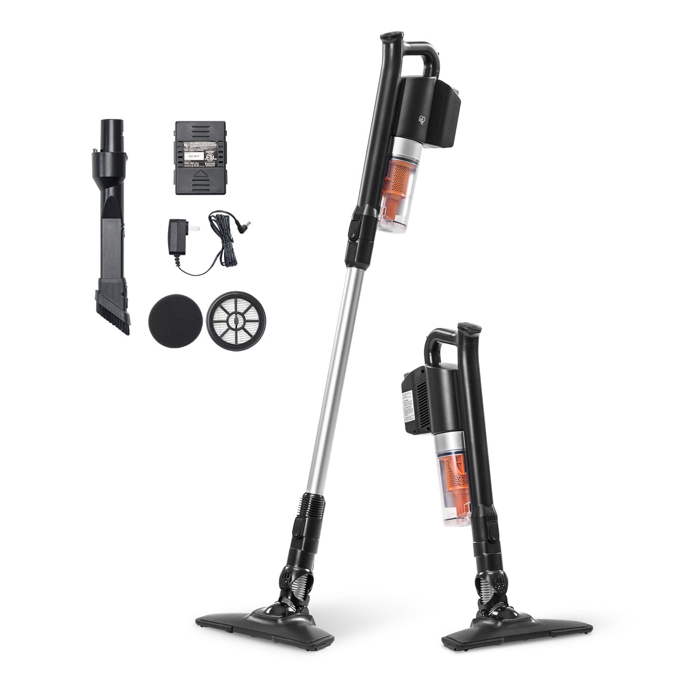 IRIS Cordless Stick Vacuum for Low-profile Rugs and Hard Floors, 4-in-1 Attachments, 9000Pa Suction LED Indicator