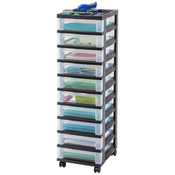 IRIS Craft Plastic Organizers and Storage, Rolling Storage Cart for Classroom Supplies
