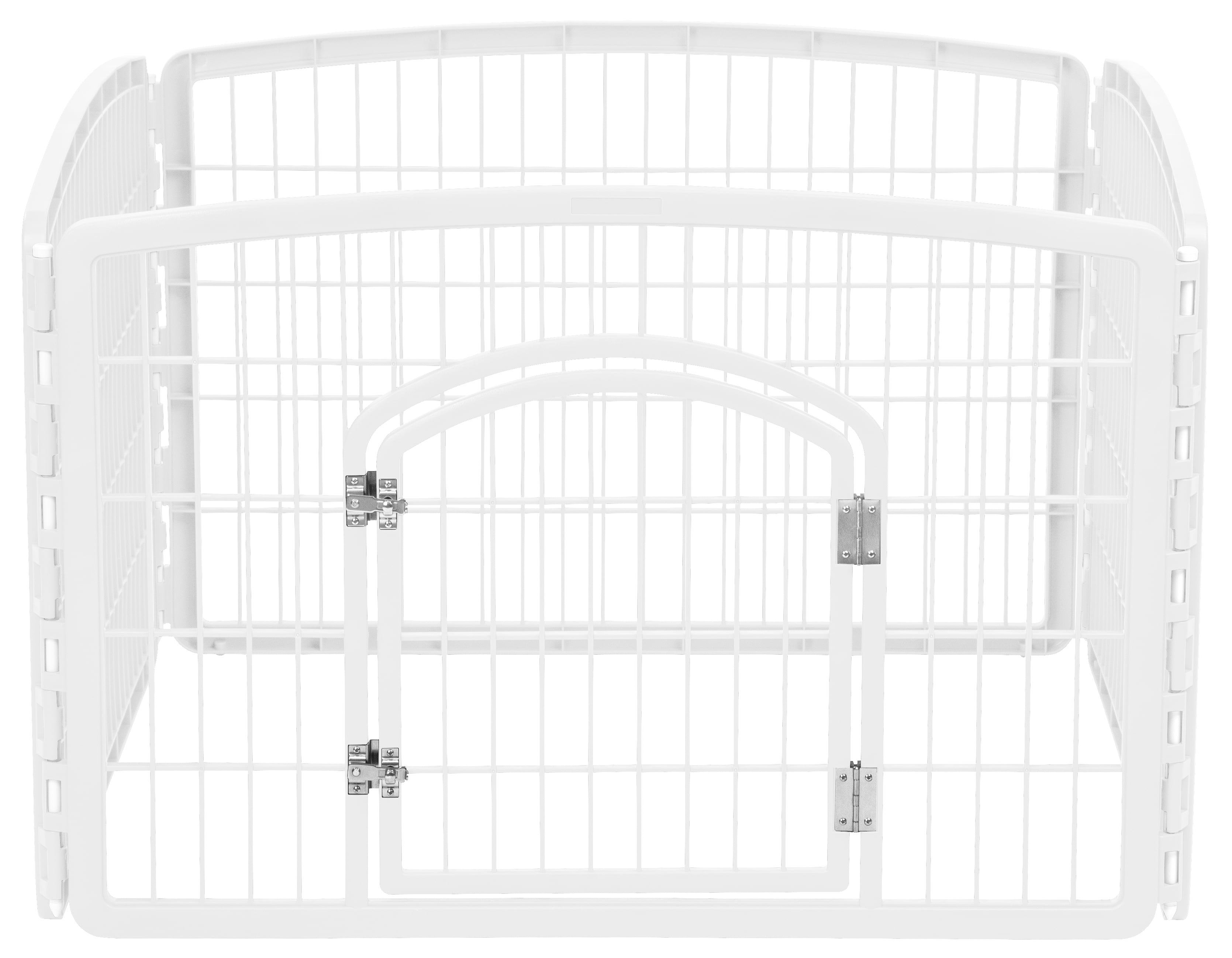White 24'' Plastic Pet Playpen with Door for Indoor/Outdoor Use