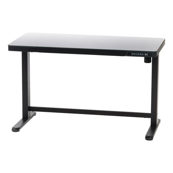 IRIS Electric Standing Desk Height Adjustable with USB Port (Glass Top)