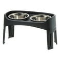 thumbnail image 1 of IRIS USA Elevated Dog Bowls, Adjustable Height, 2 Thick 64 oz Stainless Steel Bowls, Spill-Proof with Raised Outer Rim, Durable, 1 of 8
