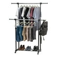 thumbnail image 1 of IRIS Extendable Double Rod Clothes Rack, Garment Rack, Clothing Rack w/Lockable Wheel, 1 of 7