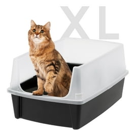 Petfamily XL Smart Cat Litter Box Jumbo Hooded Grey 21.50 x 17.90 x 17.25 in Safe for Kittens Walmart