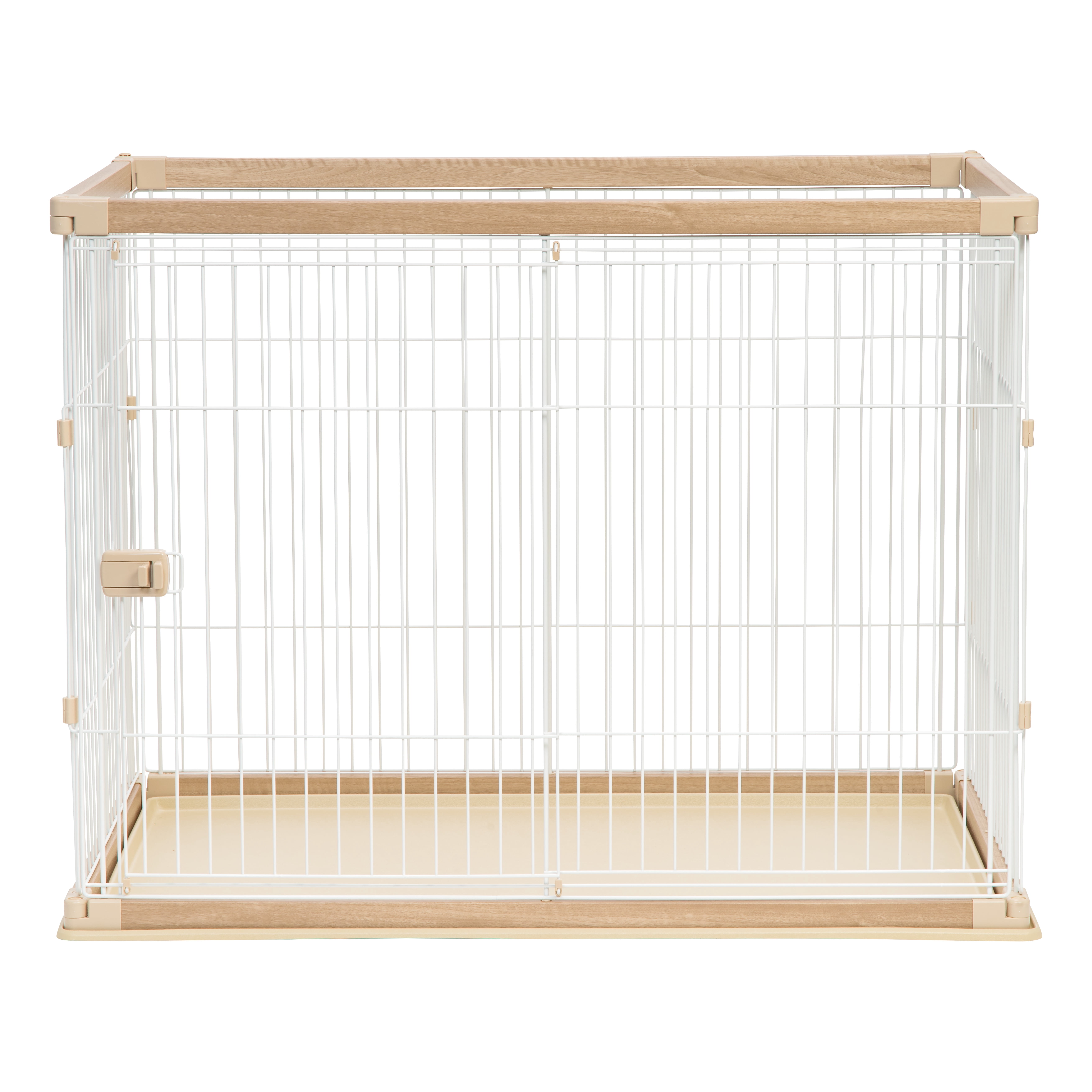 IRIS Extra Tall Open Pet Playpen, Crate, Light Brown/White