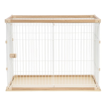 IRIS USA Extra Tall Open Pet Playpen, Crate, Light Brown/White