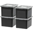 thumbnail image 1 of IRIS USA File Box, Plastic File Organizer with Lids for Letter/Legal File, Portable Document Box For Moving, Storage Bin with Durable and Secure Lid, Stackable Nestable BPA-Free, Clear 35 Qt. 4 Pack, 1 of 8