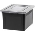 thumbnail image 1 of IRIS USA File Box, Plastic File Organizer with Lids for Letter/Legal File, Portable Document Box For Moving, Storage Bin with Durable and Secure Lid, Stackable Nestable BPA-Free, Clear 35 Qt. 4 Pack, 1 of 9