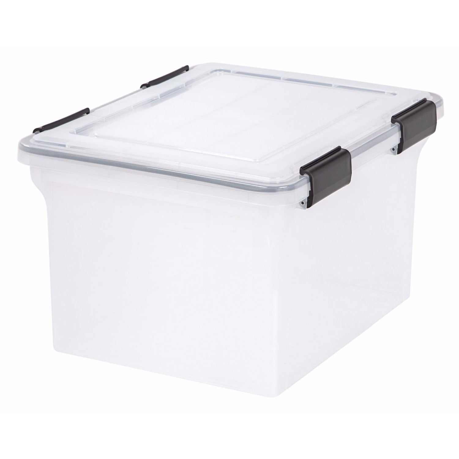 Clear 8 Gallon Plastic Weathertight File Box with Snap-tight Lid