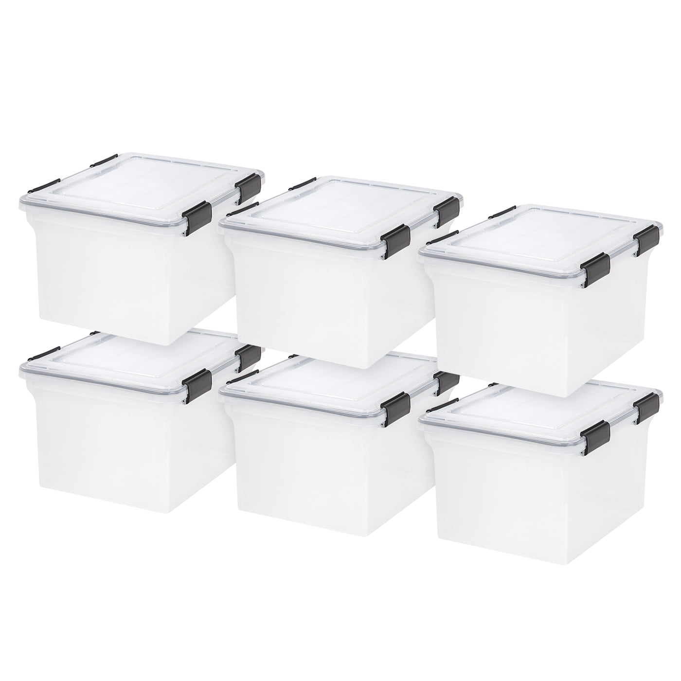 Clear 32 Quart Weathertight Plastic File Storage Box Set
