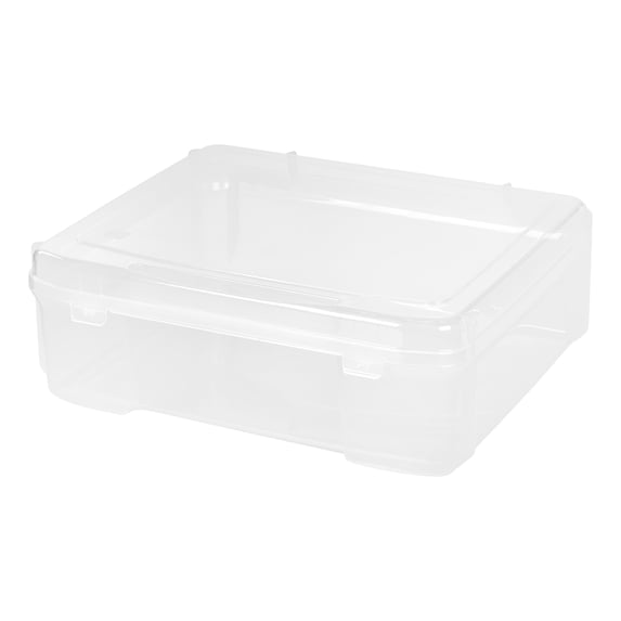 IRIS USA Fits 12" x 12" Paper Thick Portable Plastic Scrapbook Project Case with Built-in Handle
