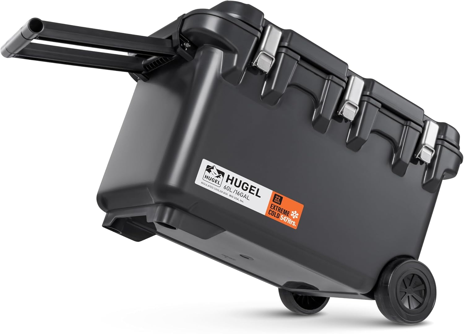 Black Metal 64 QT Insulated Cooler with Wheels