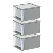IRIS USA, Inc. 12" W Stackable Storage Drawer, Pack of 3