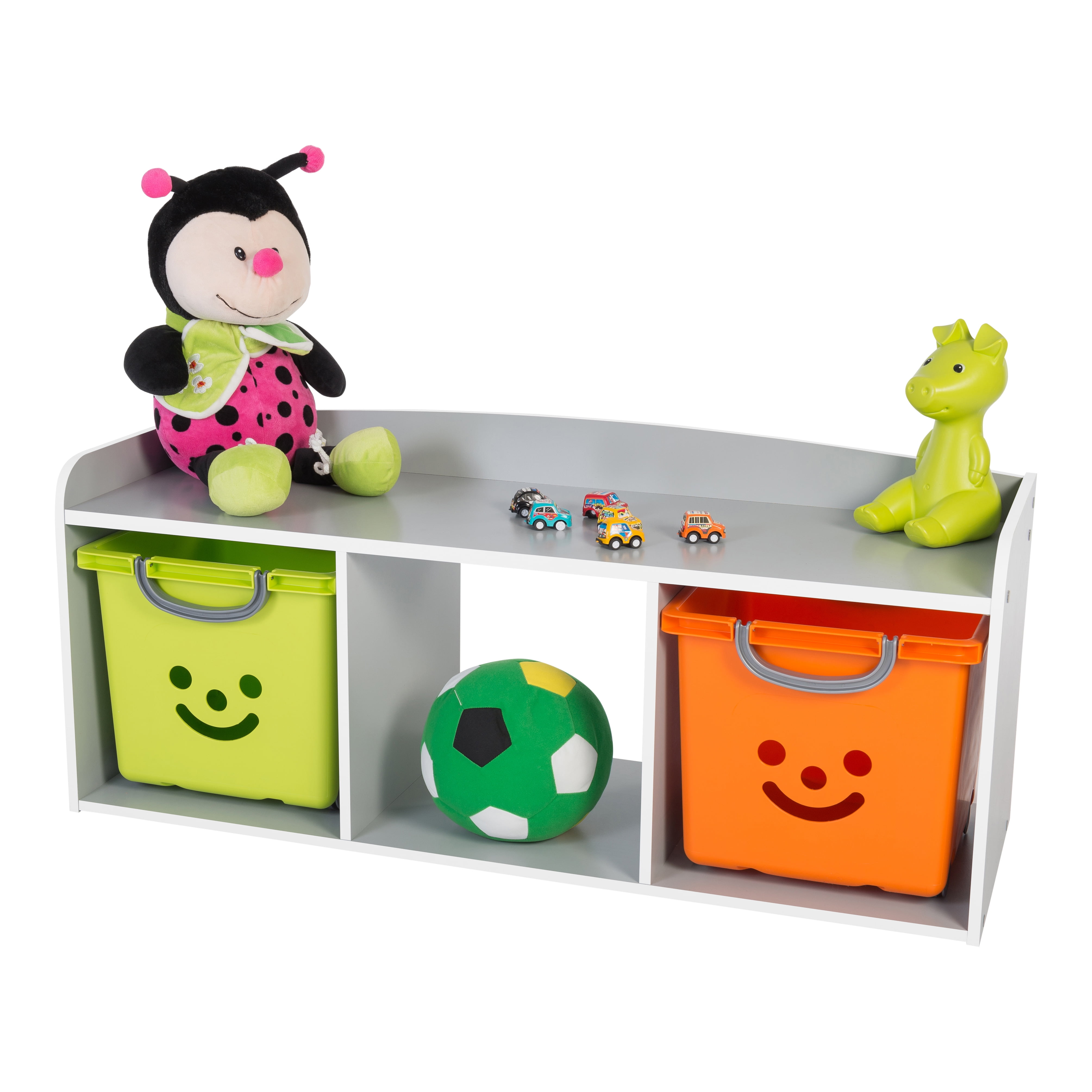 IRIS USA Kid s Wooden Storage Bench White Walmart