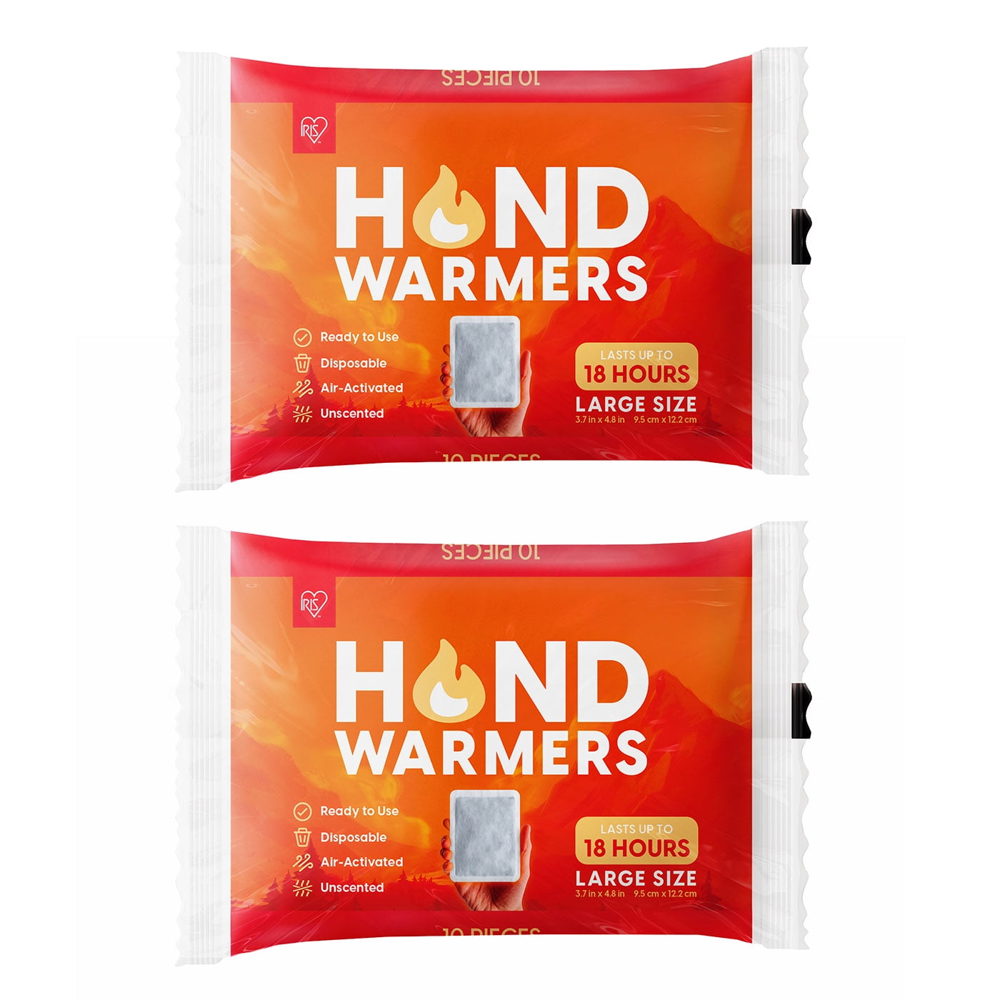 IRIS USA Large 20 Individual Packs Hot Hand Warmers, Body Warmers