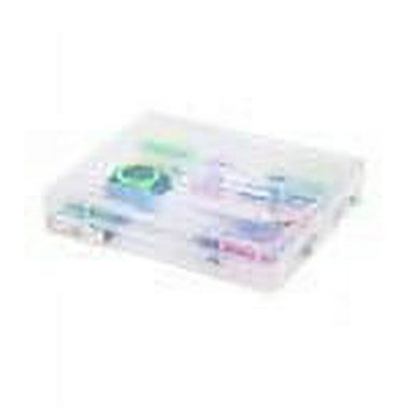 IRIS USA Large Plastic Divided Storage Case, Clear, 1 Pack