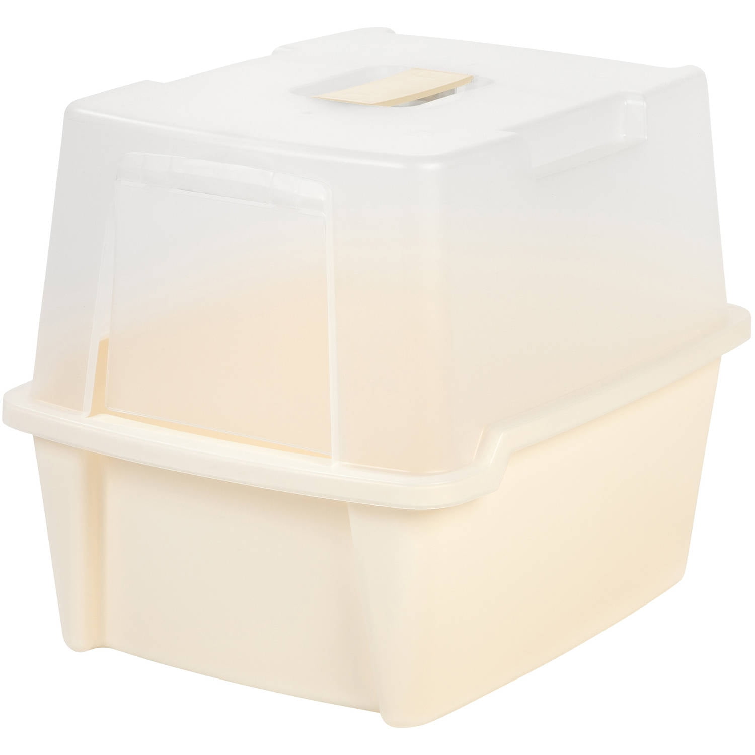 IRIS USA, Large SplitHood Litter Box with Scoop and Grate, White