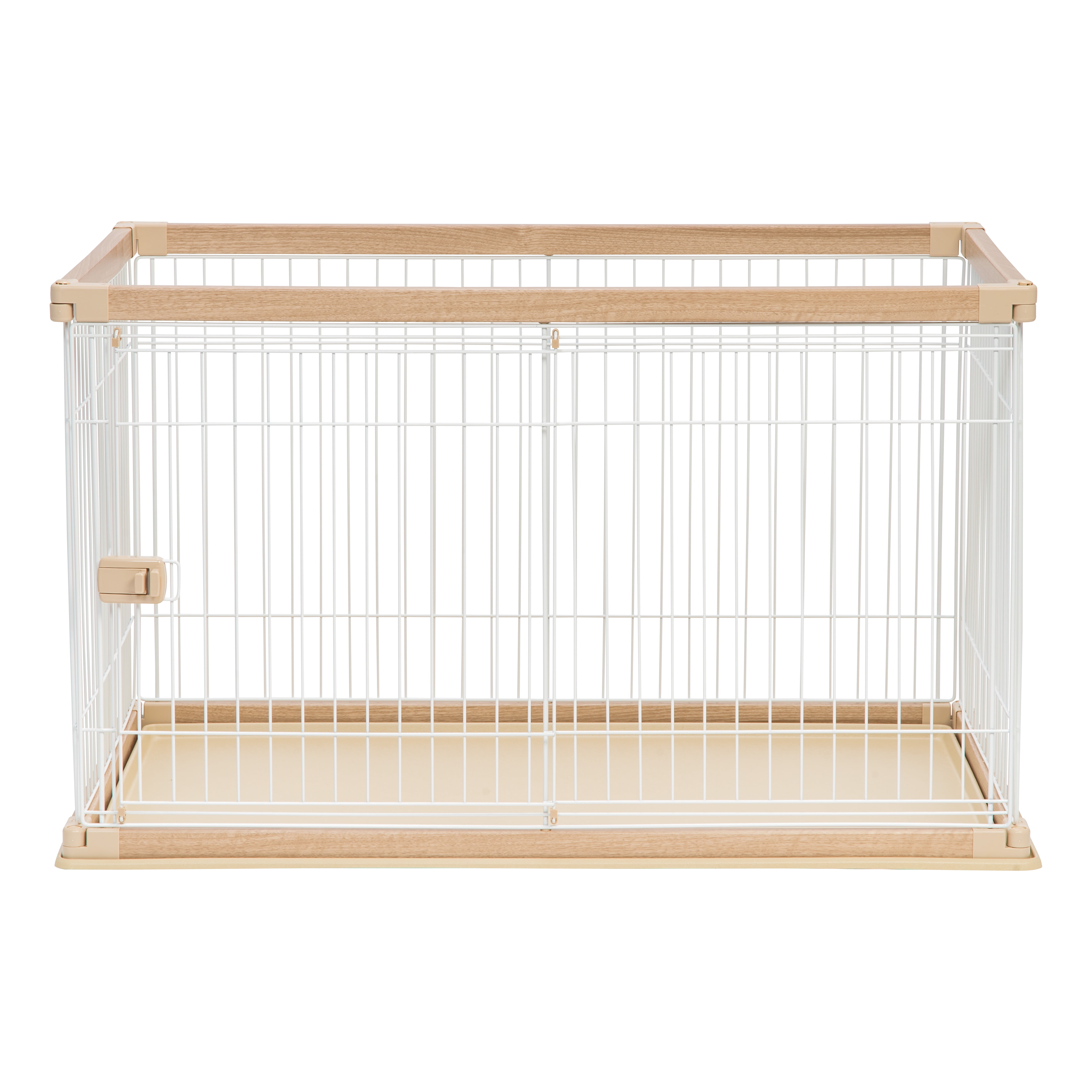 IRIS Large Open Pet Playpen, Crate, Light Brown/White