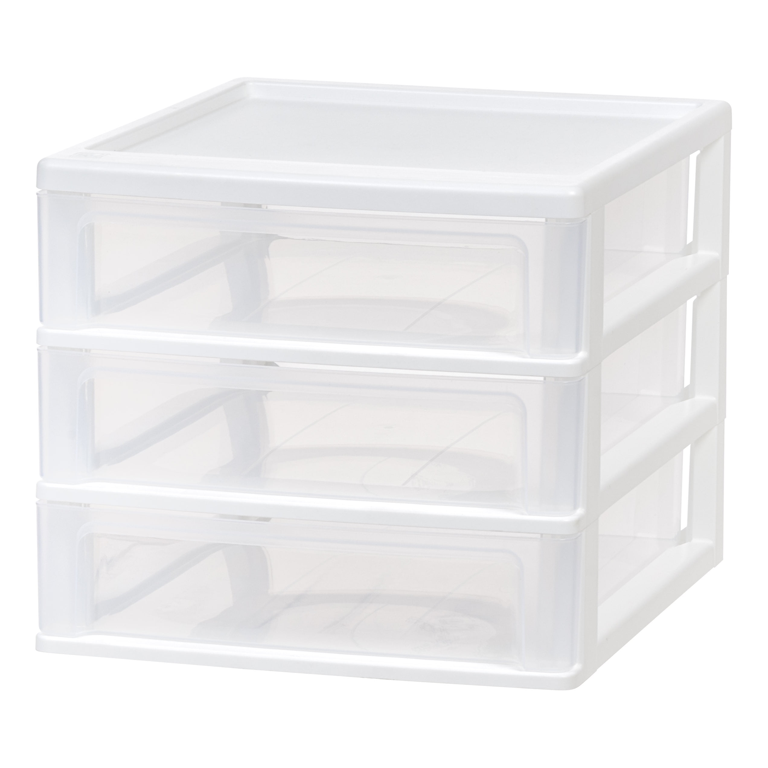 White Clear View Plastic 3-Drawer Desktop Organizer