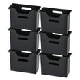 thumbnail image 1 of IRIS USA Medium Portable Desktop File Box with Open Lid, 6 Pack, Side Handles, Hanging File Folders, Tabs & Inserts, Letter Size, Magazines, Newspapers, Mail, Books, Notebooks, Black, 1 of 9