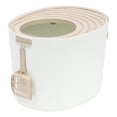 thumbnail image 1 of IRIS USA Medium Top Entry Cat Litter Box with Scoop | High-Sided Enclosed Design, White/Beige, 1 of 5