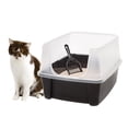 thumbnail image 1 of IRIS Open Top Cat Litter Tray with Scoops and Scatter Shield, Sturdy High Sided Kitty Litter Pan with Tall Spray and, 1 of 7