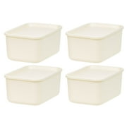 IRIS Plastic Modular Basket Bin & Lid, Small, Stackable Lidded Storage Organizer Bins for-Kitchen-Bathroom and