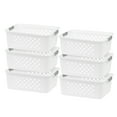 thumbnail image 1 of IRIS USA Plastic Storage Basket, 6-Pack, Medium, Shelf Basket Organizer for Pantries, Kitchens, Cabinets, Bedrooms, White, 1 of 10