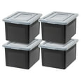 thumbnail image 1 of IRIS USA File Box File Organizer Plastic File Box for Letter/Legal File, BPA-Free Plastic Storage Bin Tote Organizer with Durable and Secure Latching Lid, Stackable and Nestable, Black 35 Qt. 4Pack, 1 of 6
