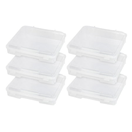 IRIS Portable Board Game Organizer Plastic Project Storage Case Box with Snap-Tight Latch, Fits 8.5" x 11" Papers