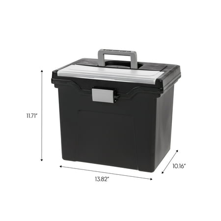 IRIS File Box Portable File Organizer Plastic File Box for Letter File w/ Organizer-Lid