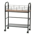 thumbnail image 1 of IRIS USA Slim Wood and Metal Rolling Storage Cart, Brown, 1 of 7