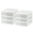 thumbnail image 1 of IRIS USA Small 3-Drawer Desktop Organizer, 2 Pack, Stackable, for Office, School, Stationary, Makeup Organizer, Bathroom, Utility, White, 1 of 6