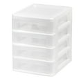 thumbnail image 1 of IRIS Small 4-Drawer Compact Desktop Organizer, Stacking Desktop Unit, White-Clear, Single, 1 of 6