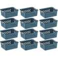 thumbnail image 1 of IRIS USA Small Plastic Storage Basket, 12-Pack, Shelf Basket Organizer for Pantries Kitchens Cabinets Bedrooms, NAVY, 1 of 6