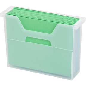 IRIS Small Portable Desktop File Box with Open Top, Letter Size, Clear