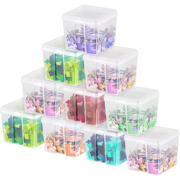 Small Stack Container IRIS Small Vertical Storage Container, Stackable Plastic Bin, Clear ...