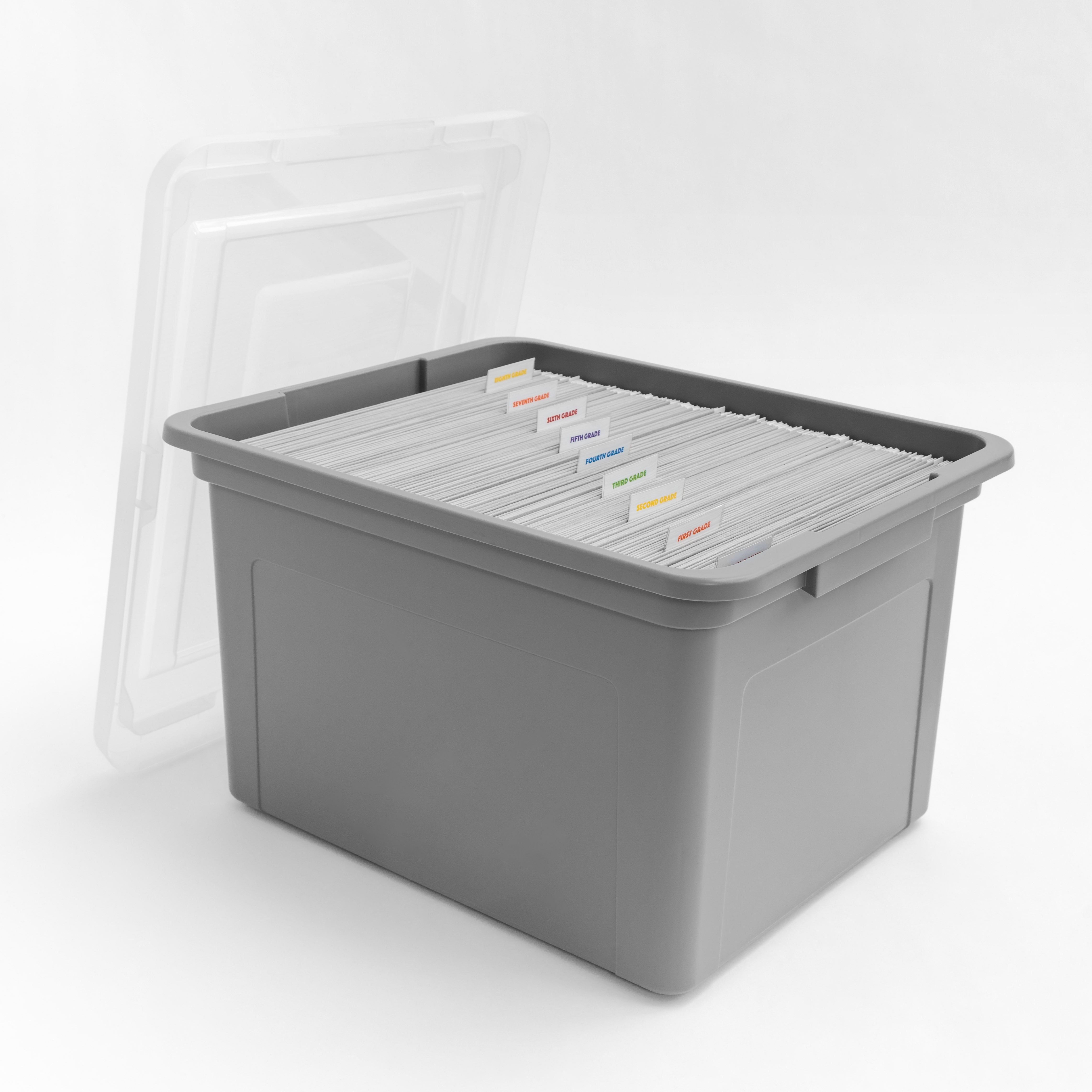 IRIS 14.5 Gal. Snap Top Plastic Storage Box in Clear with Gray Lid 5-pack  500158 - The Home Depot