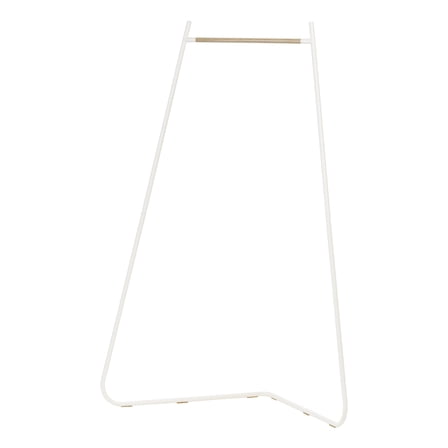 IRIS USA Stylish Corner Clothes Rack for Hanging Clothes, Easy to Assemble, Freestanding Metal Sturdy Garment Rack, Small Space Storage Solution, Modern Versatile Design, Boutique Style, White