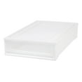 IRIS USA Under Bed Plastic Storage Box with Drawer, White