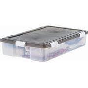 IRIS Underbed 47 Qt Storage Bins with Lids and Tight Latch and Seal - Gray/Clear