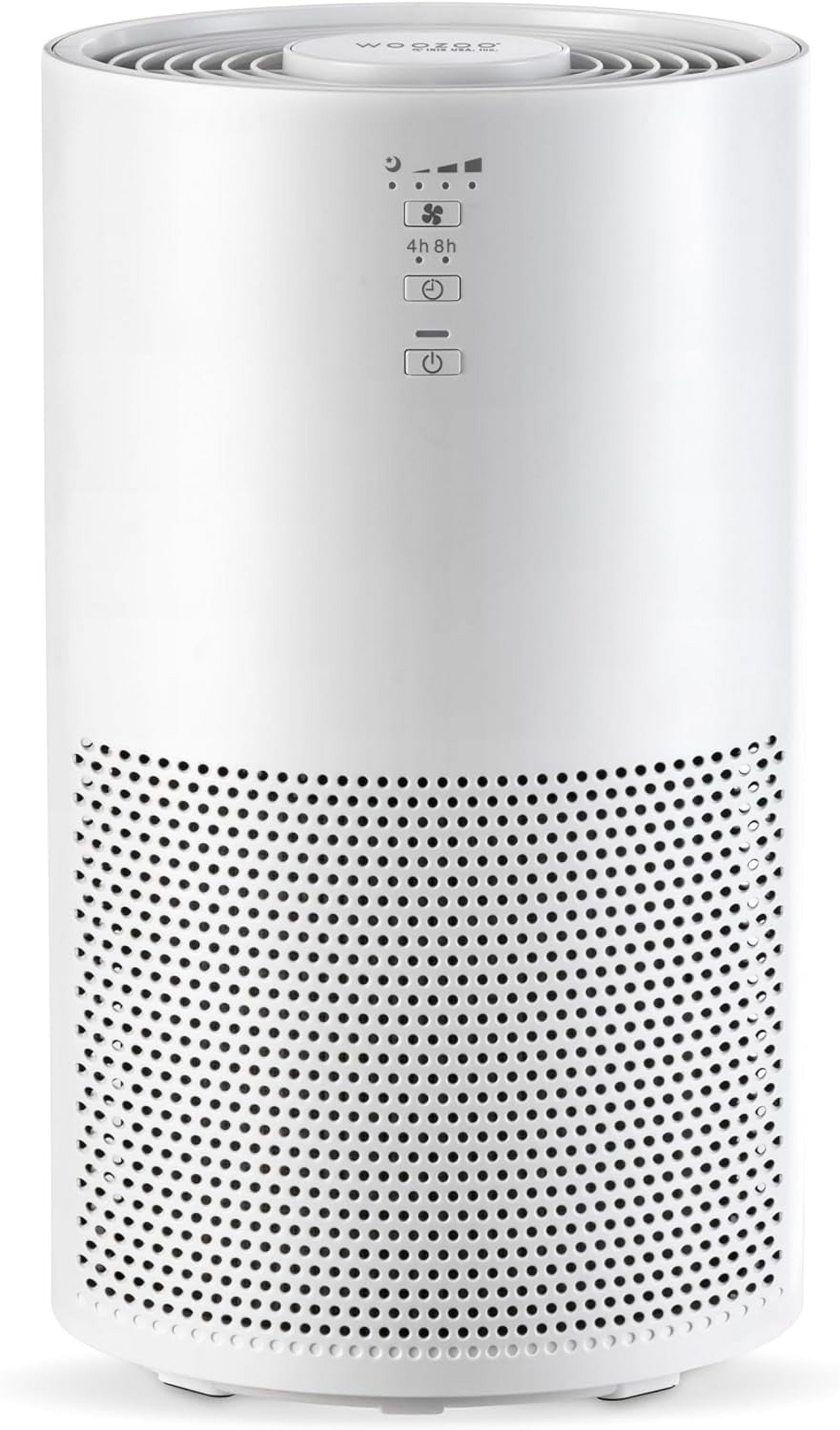 White Medium HEPA Air Purifier with Odor Absorbing Filter