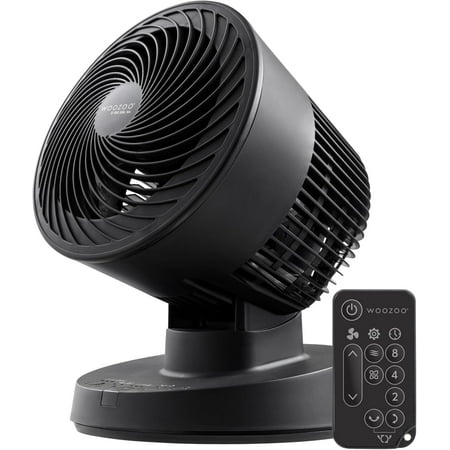IRIS WOOZOO Desk Fan with Remote, Oscillating Turbo Air Circulator, 3 Speeds, 52ft Max Air Distance, Adjustable Tilt
