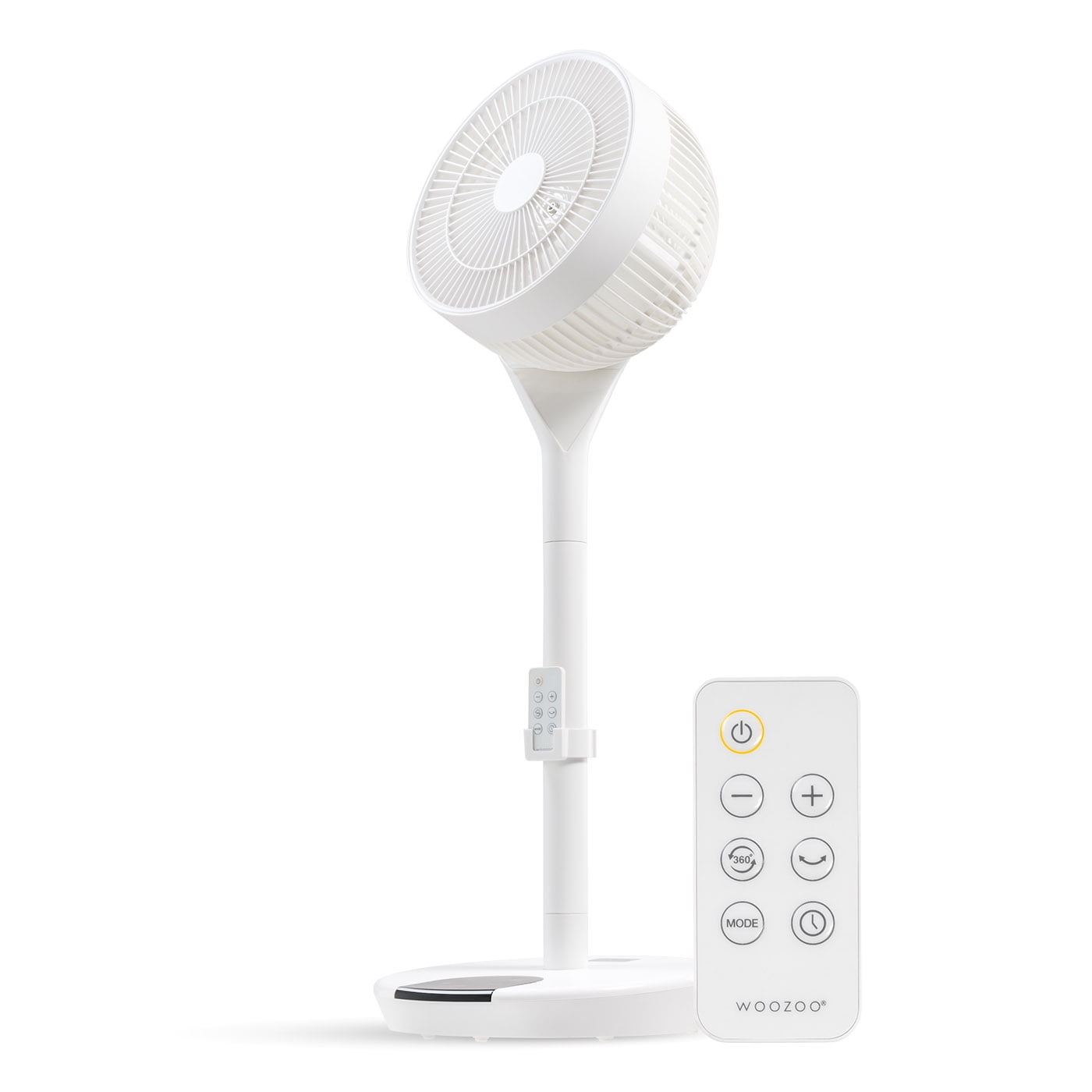 White Adjustable Height Remote Controlled Oscillating Floor Fan