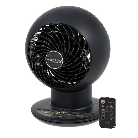 IRIS USA WOOZOO Fan with Remote, Oscillating Fan, Desk Fan, Table Air Circulator, Globe Fan, Fan for Bedroom, 5 Speeds, 82ft Max Air Distance, 4h Timer, 90° Adjustable Tilt, Low Noise, Matte Black