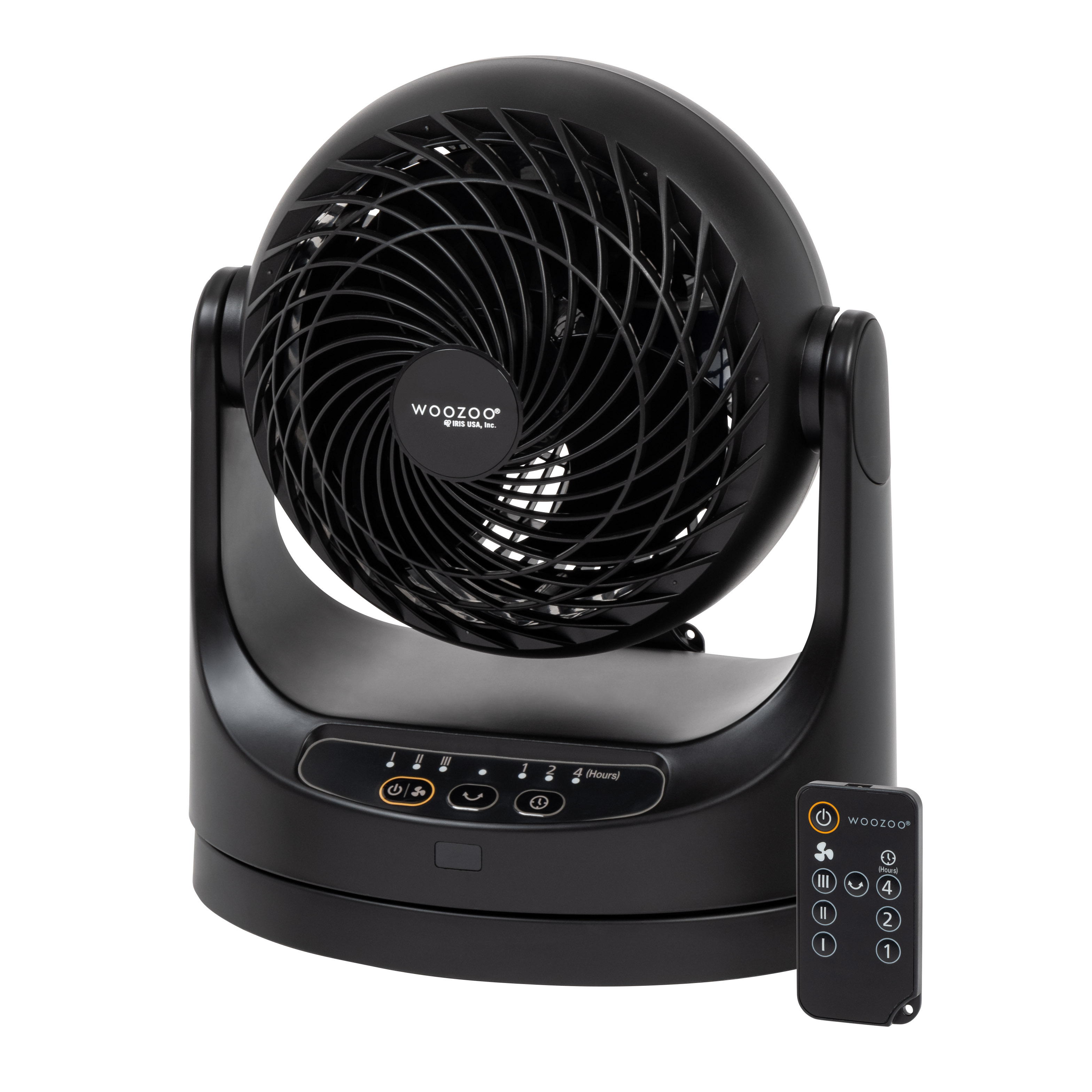 IRIS USA WOOZOO Medium Oscillating Air Circulator Fan with Remote Control, Black