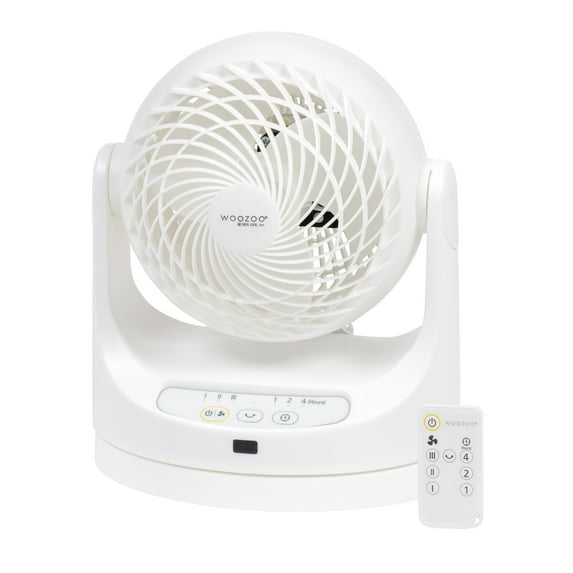 IRIS USA WOOZOO Medium Oscillating Air Circulator Fan with Remote Control, White