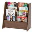 thumbnail image 1 of IRIS USA Wide 4 Pocket Magazine Rack, Brown, 1 of 4